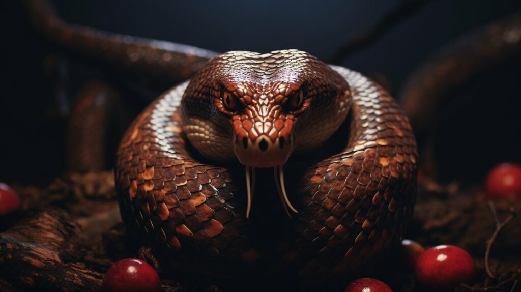 Symbolic image of a snake representing evil and temptation